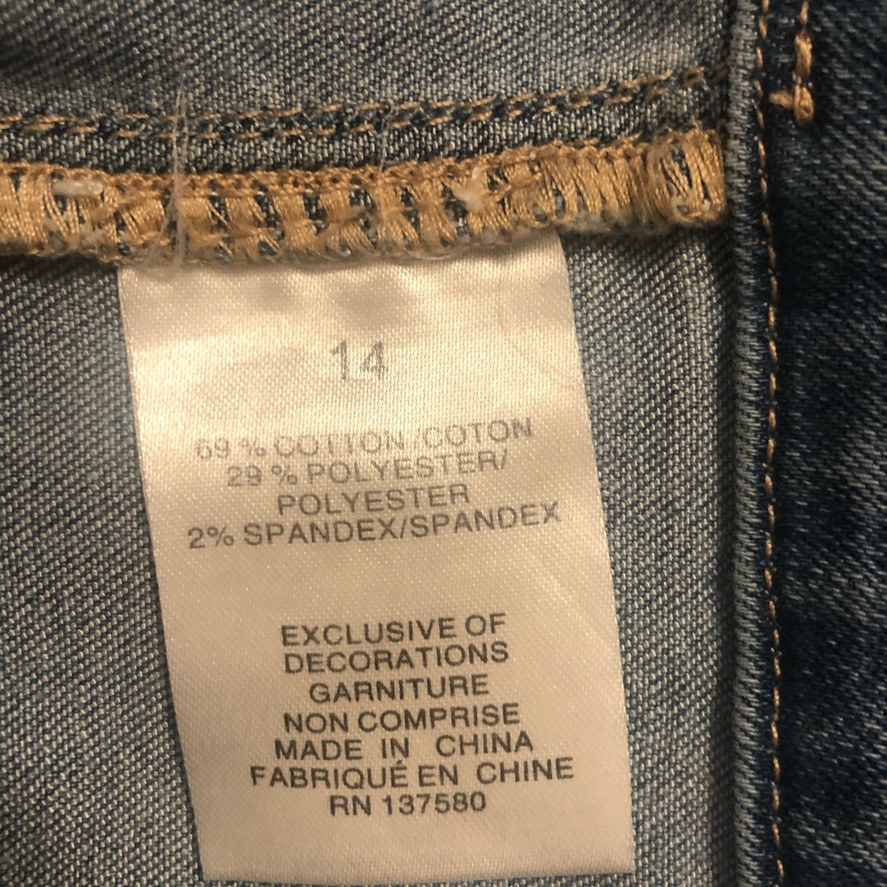CENIA high rise fringed stretch convijean blue jeans boutique size 14 - Picture 4 of 10